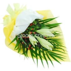 Lily Hand Bouquet 02 (10 Stalks Madonna Lily)
